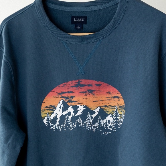 J. Crew Blue Mountain Graphic Crewneck Sweater - Picture 2 of 6